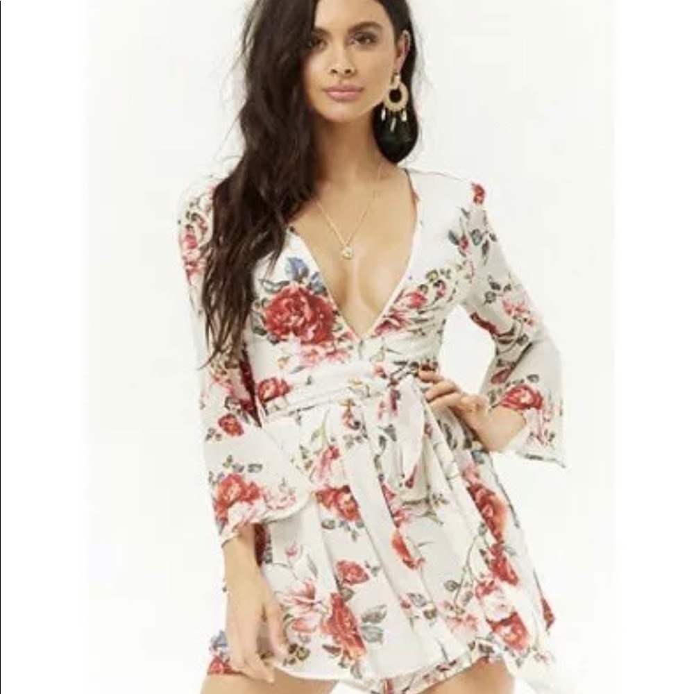 Miss Avenue Floral Chiffon Romper.